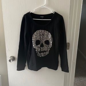 Sparkly skeleton crew neck Medium